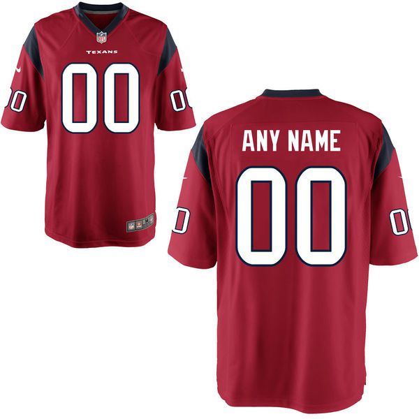 Youth Houston Texans Custom Alternate Red Game NFL Jersey->customized soccer jersey->Custom Jersey